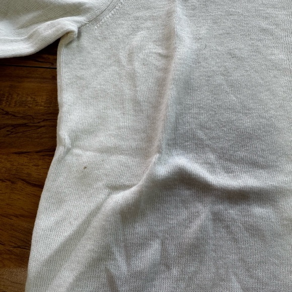 Petite Loft Ivory Crew neck Long Sleeve Puffy Sweater - Picture 3 of 4